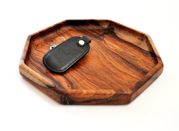 Octagon Wooden key and wallet tray