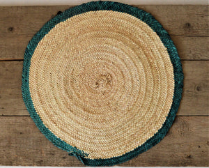 Large round straw mat for kitchen table top natural palm leaves