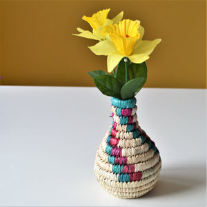 Palm leaf vase, Woven wicker vase