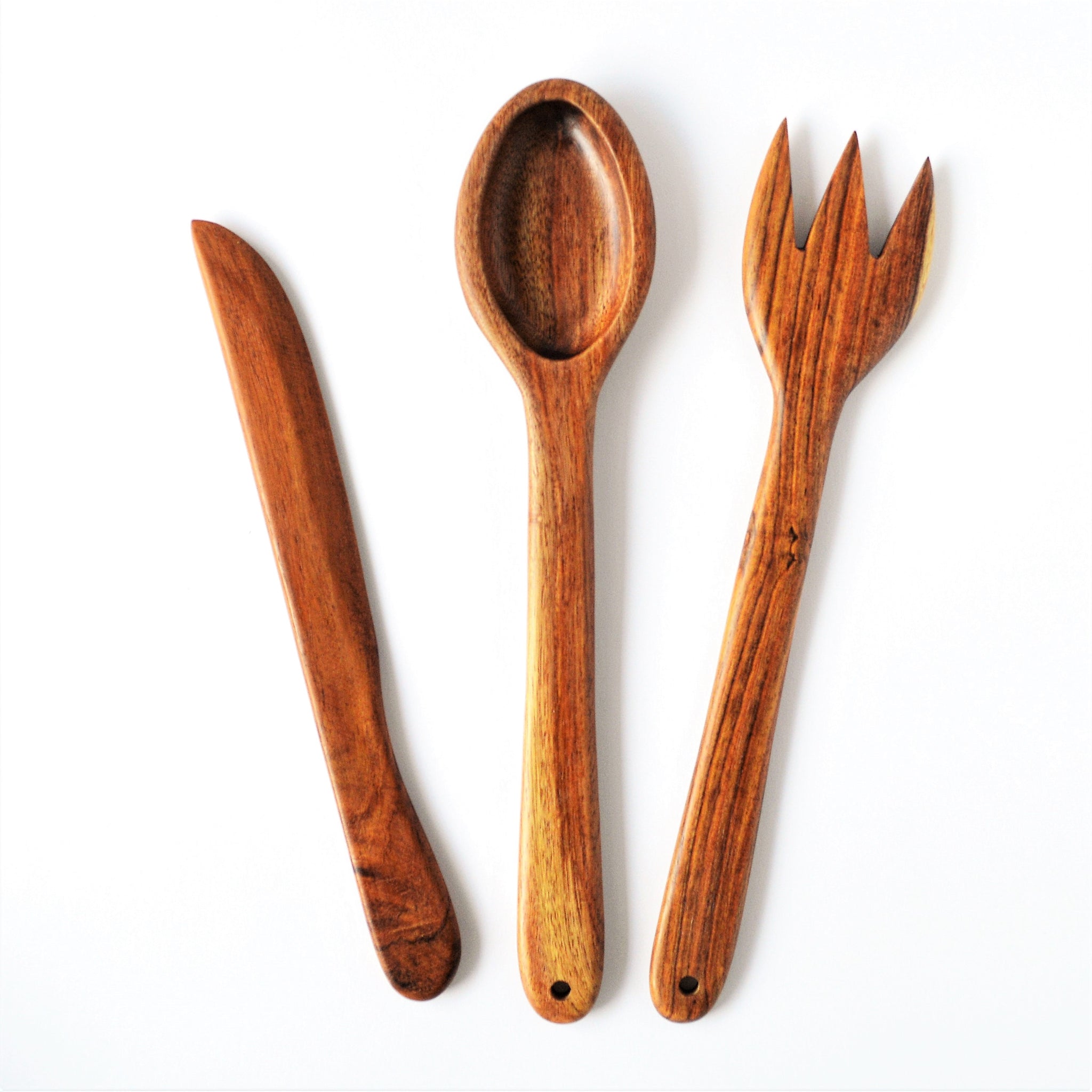 Wooden kitchen set (spoon fork and butter knife)