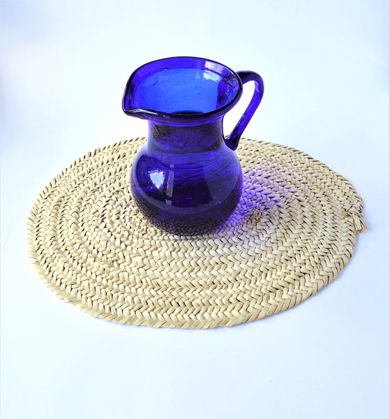 Woven palm wicker placemat, centerpiece mat, hot pot pad (2 pieces)