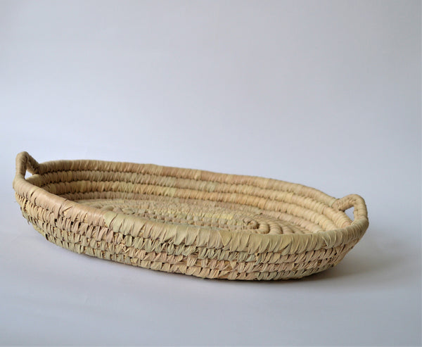 Oval bread platter palm leaves Omar Handmade Egyptian baskets