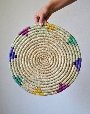 Woven colorful trivet Mandala wall art
