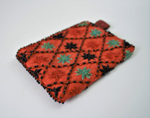 Red embroidered purse, Beaded Sinai wallet