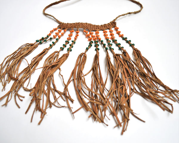 leather necklace, Gipsy hippie necklace