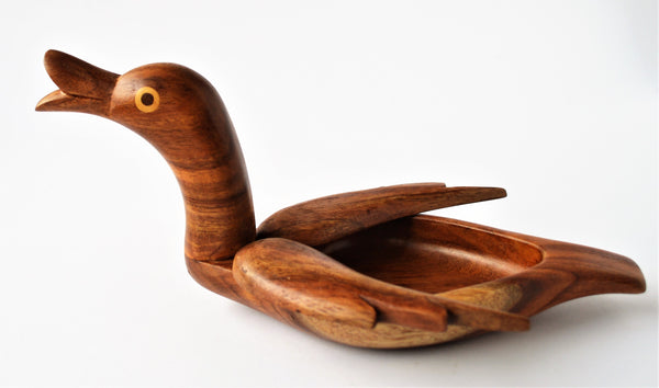 Duck jewelry Dish, Hand-carved box