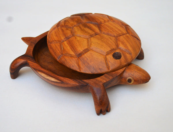 Hand-carved Turtle jewelry box  from Egypt