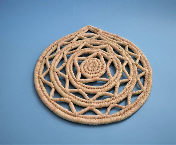 Woven Egyptian Placemat trivet from natural palm straw