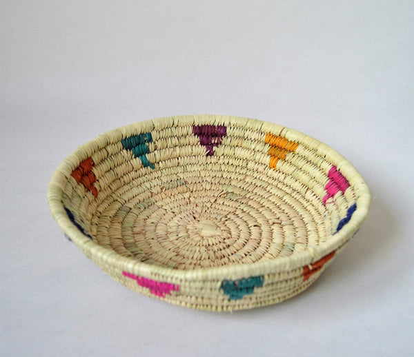 Natural wicker plate (colorful)