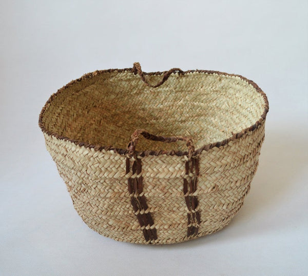 Round tribal style storage basket